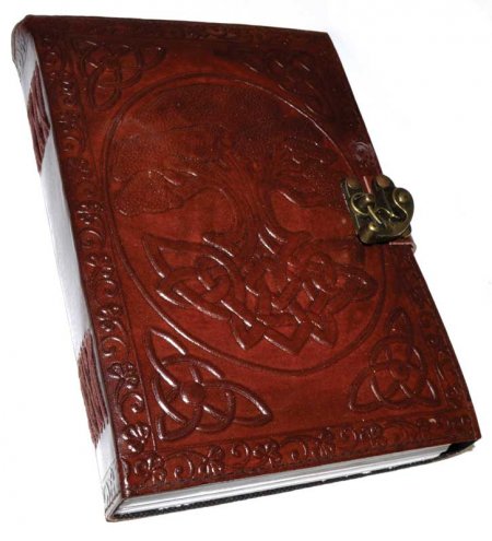 Large Celtic Tree of Life Leather Blank Book of Shadows
