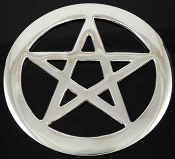 Silver Pentacle Altar Tile - 4"