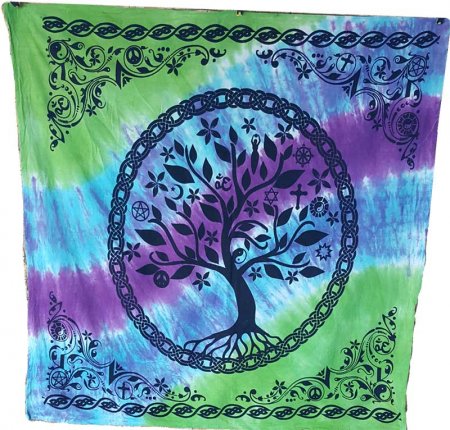 Tie Dye Tree of Life Altar Cloth
