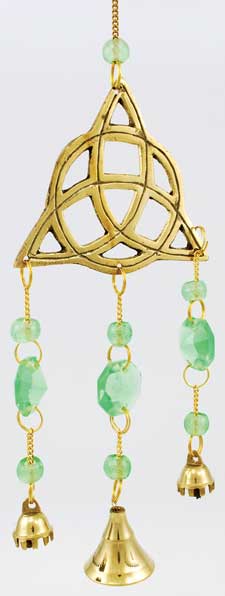 Brass Emerald Triquetra Wind Chimes