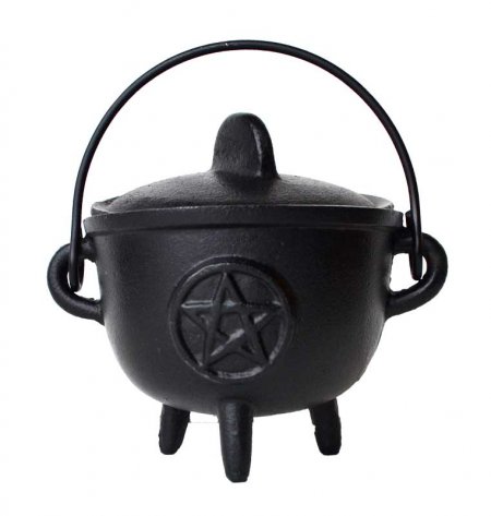 Pentagram Cast Iron Cauldron - 5"