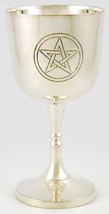 Silver Plated Pentagram Chalice - 4"