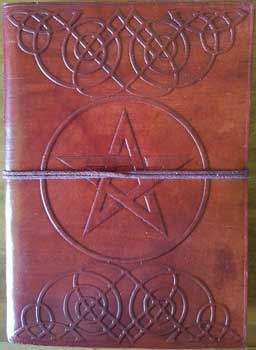 Pentagram Chord Lather Blank Book of Shadows