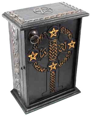 Pentagram and Celtic Cross Ritual Cupboard