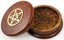 Wood Pentagram Herb Grinder