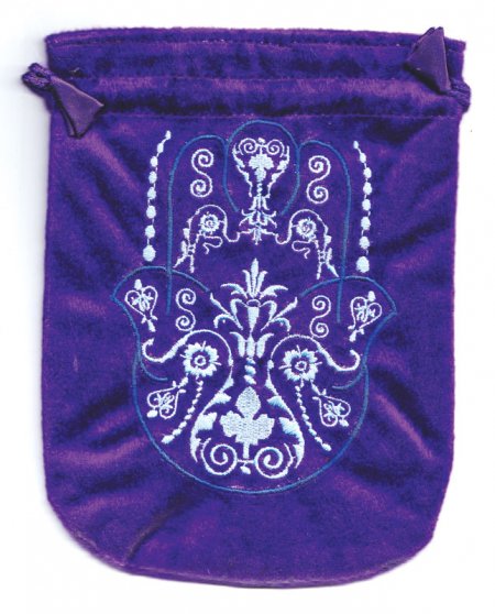 Purple Fatima Hand Velveteen Bag