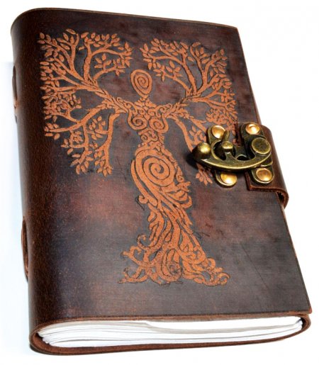 Tree Goddess Leather Blank Book of Shadows